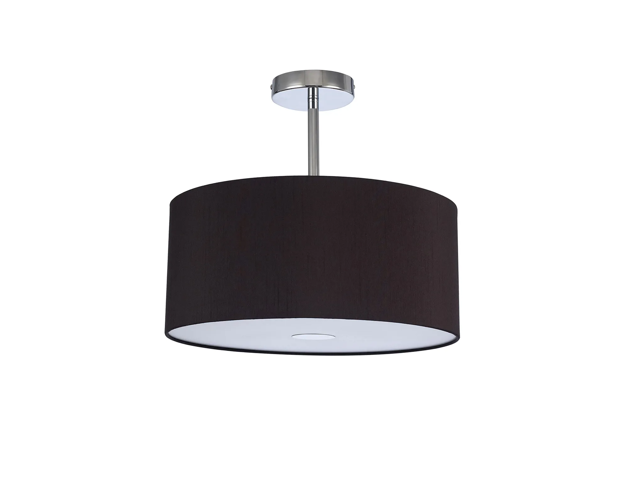 Baymont 40cm Semi Flush 3 Light Polished Chrome, Midnight Black/Green Olive, Frosted Diffuser DK0323  Deco Baymont CH BL/GR